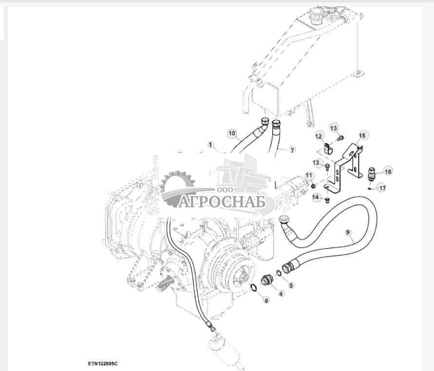 Гидравлические шланги и фитинги трансмиссии с кнопочным переключением передач, Tier 2 